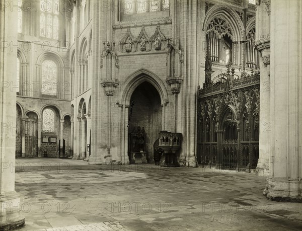 Ely Cathedral: Octagon from South Transept Chairs & Benches Removed, 1899, Frederick H. Evans, English, 1853–1943, England, Lantern slide, 8.2 × 8.2 cm