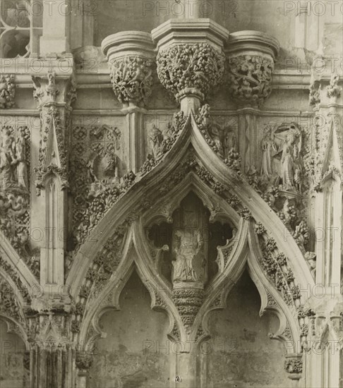 Ely Cathedral: Lady Chapel, Details, c. 1891, Frederick H. Evans, English, 1853–1943, England, Lantern slide, 8.2 × 8.2 cm