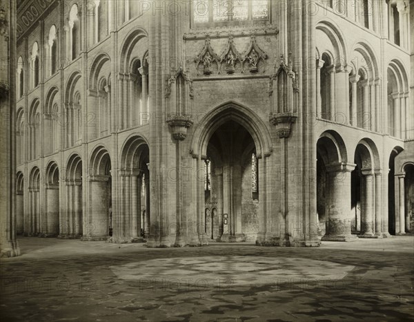 Ely Cathedral: Octagon into Nave and North Transept, c. 1891, Frederick H. Evans, English, 1853–1943, England, Lantern slide, 8.2 × 8.2 cm