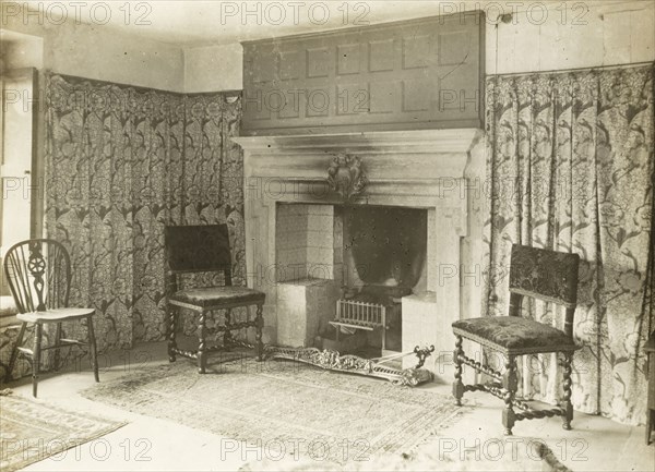 Kelmscott Manor: The Green Room, 1896, Frederick H. Evans, English, 1853–1943, England, Lantern slide, 8.2 × 8.2 cm