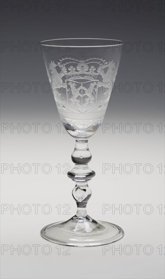 Wine Glass, c. 1740, England, Engraved in the Netherlands, England, Glass, 17.8 cm (7 in.)