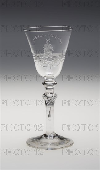 Wine Glass, c. 1750, England, Newcastle upon Tyne, Engraved in the Netherlands, England, Glass, 17.9 cm (7 1/32 in.)