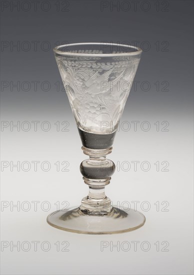 Wine Glass, c. 1730, England, Glass, 15.4 × 6.2 cm (6 1/16 × 2 7/16 in.)