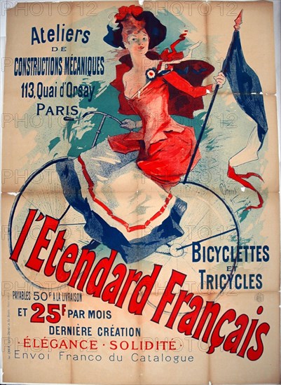l’Etendard Francais, 1891, Jules Chéret, (French, 1836-1932), printed by Imprimerie Chaix, France, Color lithograph on cream wove paper, 1238 × 881 mm