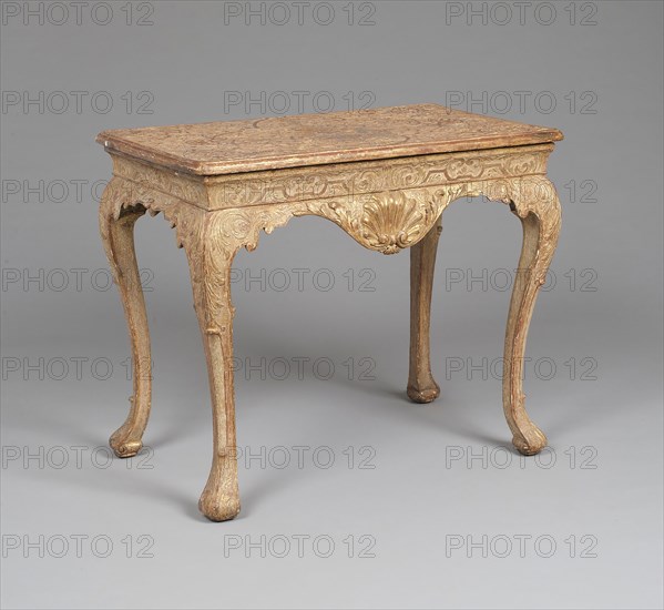 Side Table, c. 1720, England, Carved and gilt gesso on wood, 76.8 × 91.4 × 55.3 cm (30 1/4 × 36 × 21 3/4 in.)
