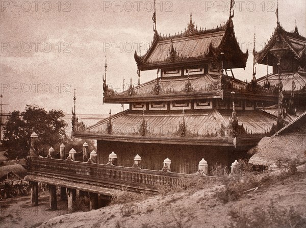No. 8. Ye-nan-gyoung [Yenangyaung]. Kyoung., 1855, Linnaeus Tripe, English, 1822–1902, England, Salted paper print, from the album "Views of Burma" (1856), 26.0 × 34.8 cm (image/paper), 45.6 × 58.3 cm (mount)
