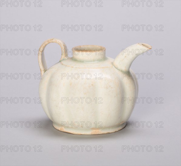 Lobed Melon-Shaped Ewer, Song dynasty (960–1279), China, Qingbai ware, porcelain with underglaze molded decoration, H. 7.7 cm (3 1/16 in.), diam. (3 7/8 in.)