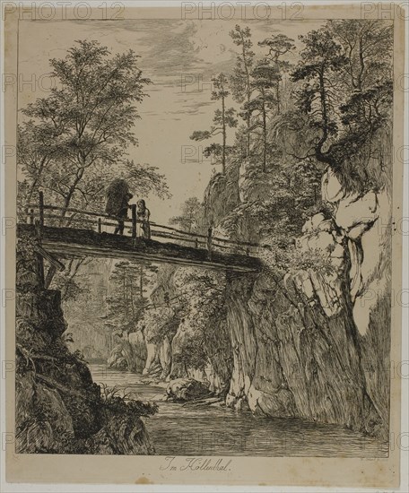 In Höllenthal, c. 1818, Johann Christoph Erhard, German, 1795-1822, Germany, Etching on tan wove paper, 336 x 278 mm