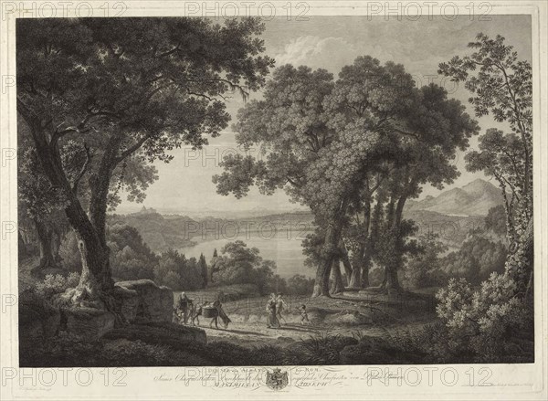 Ber See von Albano bei Rom, 1796, Friedrich Wilhelm Gmelin, German, 1760-1820, Germany, Etching on paper