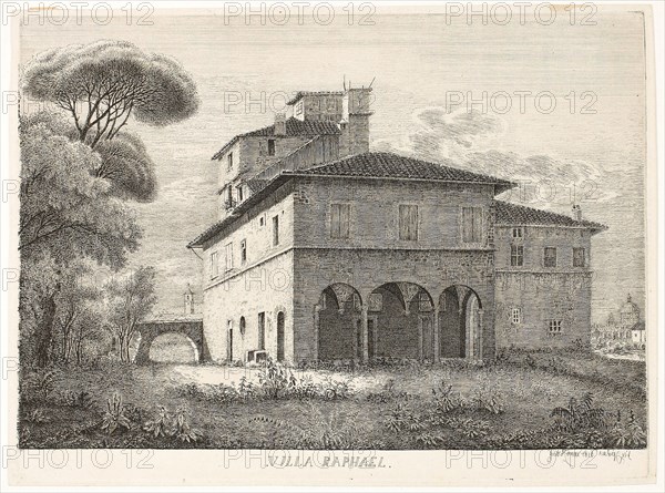 Villa Raphael, Rome, 1816, Ludwig Emil Grimm, German, 1790-1863, Germany, Etching on paper, 162 x 232 mm (image), 175 x 234 mm (sheet)