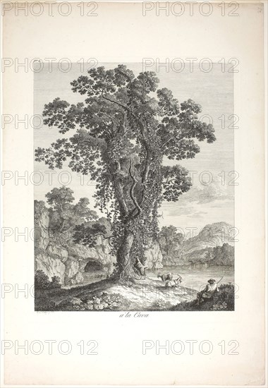 Near la Cava, from Suite de IV Vues Dessinées Dans le Roiaume de Naples, 1779, Jacob Philipp Hackert, German, 1737-1807, Germany, Etching on paper, 432 x 343 mm (plate), 660 x 444 mm (sheet)