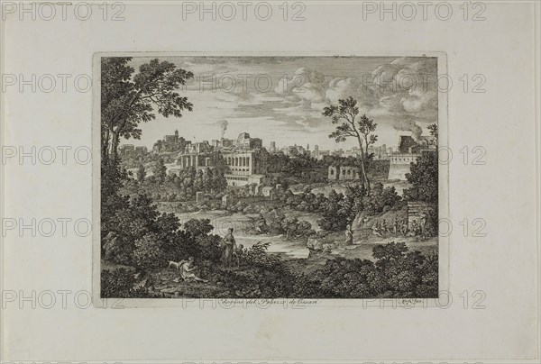 Ruins of the Palace of the Caesars, plate 18 from Die Römische Ansichten, 1810, Joseph Anton Koch, German, 1768-1839, Germany, Etching on paper, 233 x 167 mm