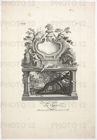 Earth, n.d., Johann Esaias Nilson, German, 1721-1788, Germany, Etching and engraving on ivory laid paper, 244 x 170 mm (plate), 378 x 259 mm (sheet)