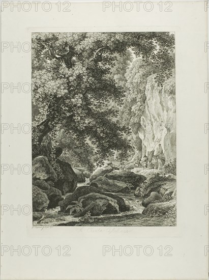 A Civita Castellana, from Malerisch Radierte Prospekte aus Italien, 1793, Johann Christian Reinhart, German, 1761-1847, Germany, Etching on ivory laid paper, 350 × 260 mm (image), 278 × 279 mm (plate), 500 × 375 mm (sheet)