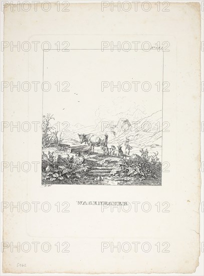 The Plowers, n.d., Amalie Voltz, German, 1816-1870, Germany, Etching on ivory wove paper, 242 x 774 mm (plate), 322 x 235 mm (sheet)