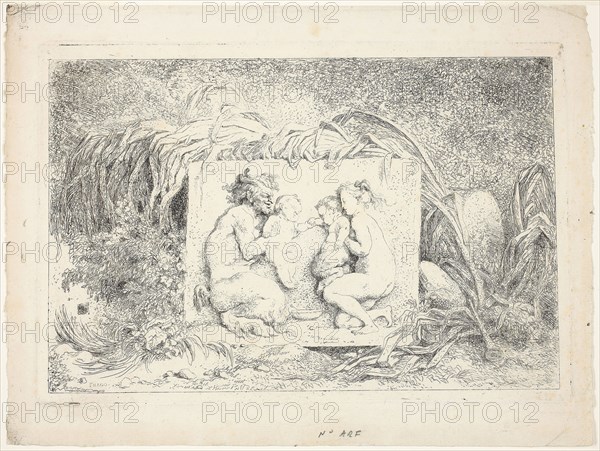 Satyrs Dancing, from Bacchanales, or Satyrs’ Games, 1763, Jean Honoré Fragonard, French, 1732-1806, France, Etching on ivory laid paper, 137 × 203 mm (image), 146 × 212 mm (plate), 172 × 233 mm (sheet)