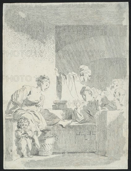 The Interior, 1778, Jean Honoré Fragonard, French, 1732-1806, France, Etching on paper, 235 × 172 mm (image), 238 × 177 mm (plate/sheet)