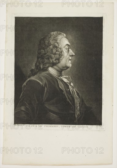 Philippe Claude Tubières, Comte de Caylus, 1770, Jean Baptiste André Gautier d’Agoty, French, 1740-1786, France, Mezzotint on ivory laid paper, 296 × 240 mm (image), 318 × 259 mm (plate), 444 × 301 mm (sheet)