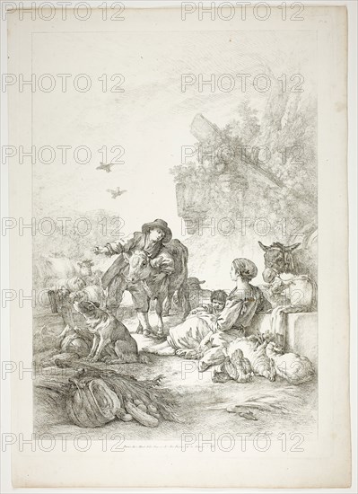 Plate Eleven of 38 from Oeuvres de J. B. Huet, 1796–99, Jean Baptiste Huet, French, 1745-1811, France, Etching on paper, 480 × 350 mm