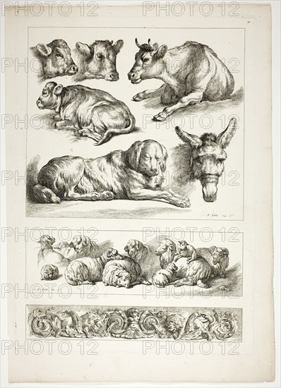 Plate Twenty of 38 from Oeuvres de J. B. Huet, 1796–99, Jean Baptiste Huet, French, 1745-1811, France, Etching on paper, 480 × 350 mm