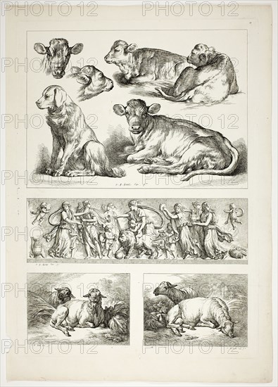 Plate 20 of 38 from Oeuvres de J. B. Huet, 1796–99, Jean Baptiste Huet, French, 1745-1811, France, Etching on paper, 480 × 350 mm