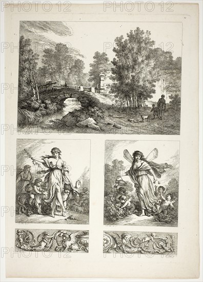 Plate 22 of 38 from Oeuvres de J. B. Huet, 1796–99, Jean Baptiste Huet, French, 1745-1811, France, Etching on paper, 480 × 350 mm