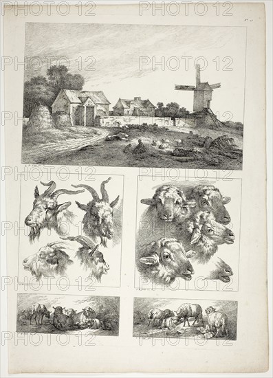 Plate 28 of 38 from Oeuvres de J. B. Huet, 1796–99, Jean Baptiste Huet, French, 1745-1811, France, Etching on paper, 480 × 350 mm
