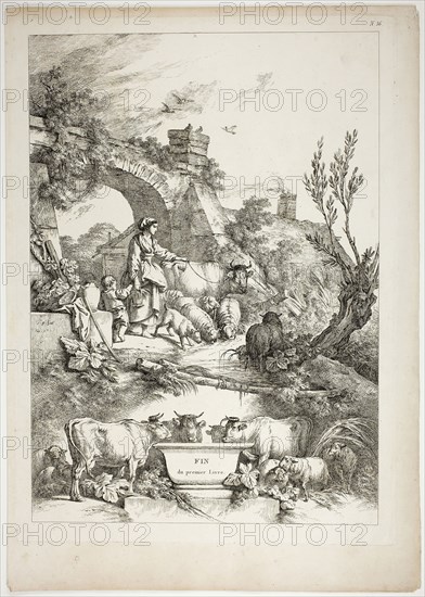 Plate 36 of 38 from Oeuvres de J. B. Huet, 1796–99, Jean Baptiste Huet, French, 1745-1811, France, Etching on paper, 480 × 350 mm