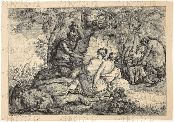 Nymphs and Satyrs, 1763, possibly Pierre Thomas Leclerc (French, born 1739), possibly Sébastien Jacques Leclerc (French, 1734-1785), France, Etching on cream laid paper, 174 × 252 mm