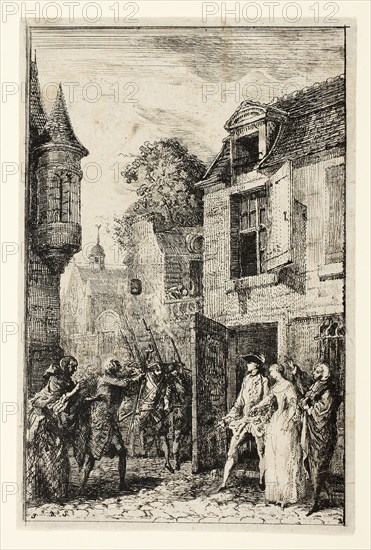 One Never Thinks About It At All, 1761, Gabriel Jacques de Saint-Aubin, French, 1724-1780, France, Etching on ivory laid paper, 124 × 82 mm