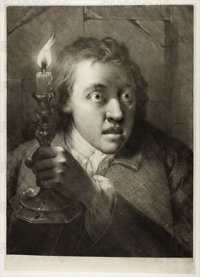 Young Man with a Candle, from Life-Sized Heads, 1760, Thomas Frye, Irish, 1710-1762, Ireland, Mezzotint in black on ivory laid paper, 472 x 351 mm (image), 505 x 360 mm (sheet)