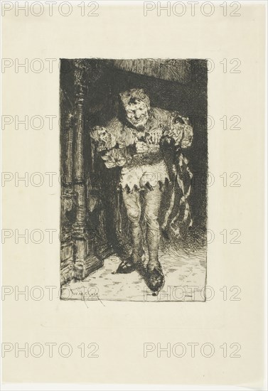 Keying Up, c. 1885, William Merritt Chase, American, 1849-1916, United States, Etching on cream China paper, 154 x 94 mm (image), 170 x 115 mm (plate), 234 x 160 mm (sheet)