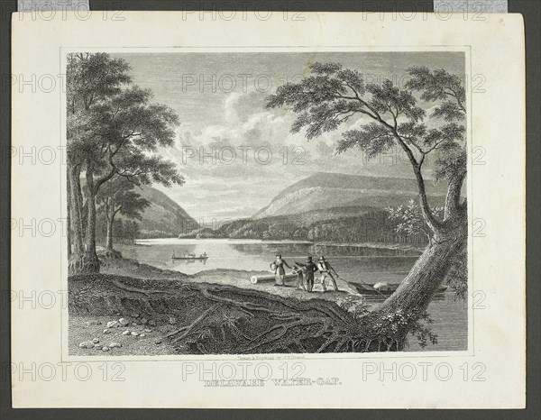Delaware Water Gap, 1830, Asher B. Durand, American, 1796-1886, United States, Engraving on off-white wove paper, 146 x 190 mm