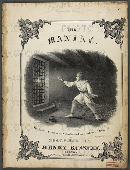 The Maniac, 1880, Fitz Hugh Lane, American, 1804-1865, United States, Lithograph on cream wove paper, folded, 336 x 255 mm