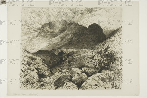 Bridge in the Pass of Glencoe, Scotland, 1888, Thomas Moran, American, born England, 1837-1926, United States, Etching and mezzotint in black on cream laid paper, 238 x 294 mm (plate), 270 x 375 mm (sheet)