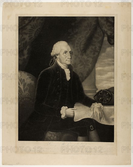 George Washington, 1793, Edward Savage, American, 1761–1817, United States, Mezzotint with engraving in black on cream wove paper, laid down on cream wove paper (chine collé), 517 x 377 mm (plate/chine), 593 x 477 mm (sheet)