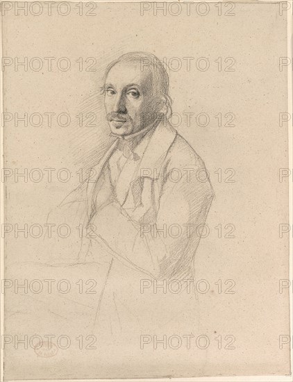 Auguste Degas, c. 1859, Edgar Degas, French, 1834–1917, France, Graphite, with touches of stumping, on buff laid paper with red and brown inclusions, 339 × 259 mm