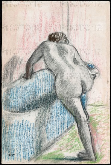 The Bath, 1892/95, Edgar Degas, French, 1834-1917, France, Pastel and charcoal on off-white wove paper, 485 × 324 mm