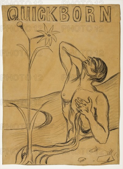 The Flower of Pain, 1898, Edvard Munch, Norwegian, 1863–1944, Norway, Black crayon, with graphite, on tan wove tracing paper, 451 x 330 mm