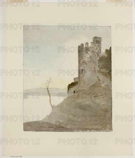 Conway Castle, 1802, Cornelius Varley, English, 1781-1873, England, Watercolor over traces of graphite on ivory wove paper, 273 × 231 mm
