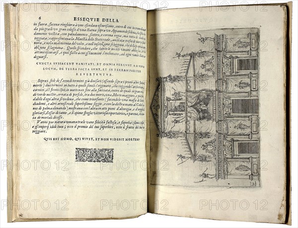 Funeral of the Holy Catholic and Royal Majesty Margaret of Austria Queen of Spain (Essequie della Sacra Cattolica e Real Maesta di Margherita d’Austria Regina di Spagna), 1612, Jacques Callot (French, 1592-1635), Giulio Parigi (Italian, 1571-1635), Antonio Tempesta (Italian, 1555-1630), and Raffaello Schiaminossi (Italian, c. 1529-1622), written by Giovanni Altoviti (Italian, 17th century), published by Bartolommeo Sermartelli e Fratelli (Italian, 17th century), France, Book with twenty-nine etchings with woodcut and letterpress in black on cream laid paper, 313 × 232 × 11 mm, Images of the Famous (Illustrium Imagines), 1517, Ugo da Carpi (Italian, c. 1480-after 1535), written by Andrea Fulvio (Italian, active 1510-1543), published by Jacopo Mazzocchi (Italian, 16th century), Italy, Book with woodcuts in black on ivory laid paper, 161 x 112 x 24 mm