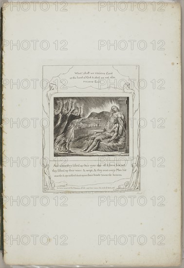 Illustrations of the Book of Job, 1823–26, William Blake, English, 1757-1827, England, Book with twenty two engravings in black on ivory wove paper, 405 × 270 × 9 mm