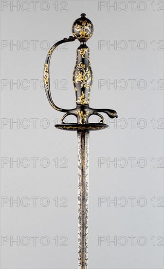 Smallsword, c. 1760, Probably German, Germany, Steel, two gold alloys, and gilding, 104.1 × 10.2 cm (41 × 4 in.)