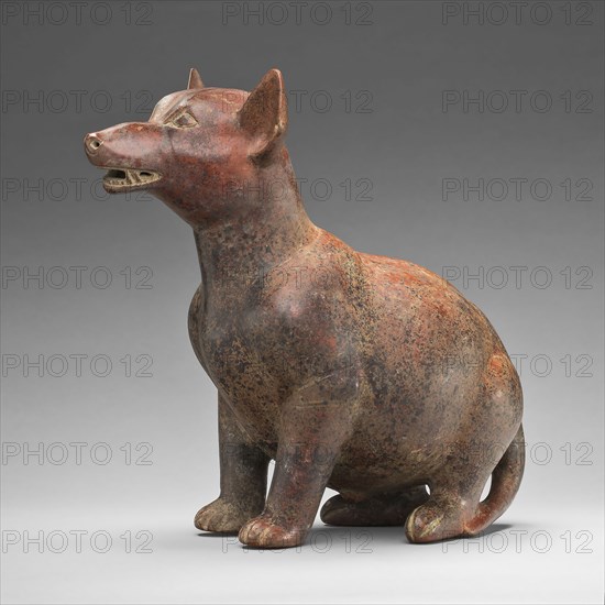 Figure of a Seated Dog, A.D. 1/300, Colima, Colima, Mexico, Colima state, Ceramic and pigment, 40 × 22.9 × 43.2 cm (15 3/4 × 9 × 17 in.)