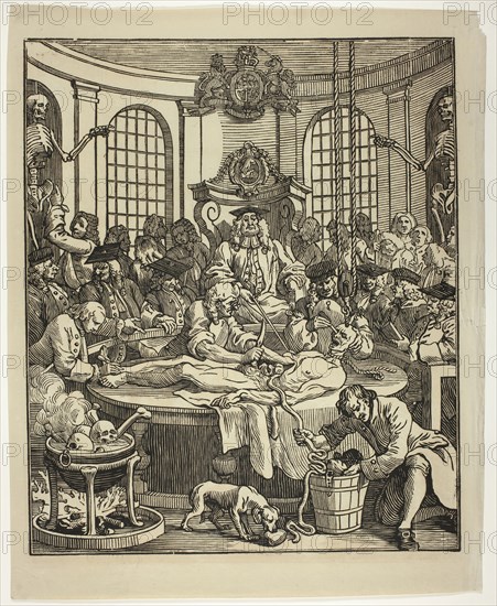 The Reward of Cruelty, 1750, John Bell (English, 1721–1780), after William Hogarth (English, 1697-1764), England, Woodcut in black on ivory laid paper, 455 × 385 mm (image/block), 520 × 424 mm (sheet)