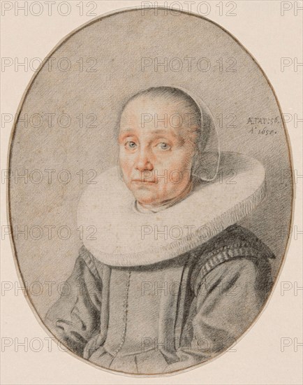 A Portrait of a Woman, 1650, Jan de Bray, Dutch, c. 1627-1697, Netherlands, Black and red chalk on ivory laid paper, 164 x 128 mm