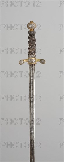 Scarf Sword, c. 1660, Hilt: northern European (possibly Swedish), Blade: possibly Italian or Spanish, Sweden, Steel, brass, silver, gilding, and wood, 92.7 × 7.6 cm (36 1/2 × 3 in.)