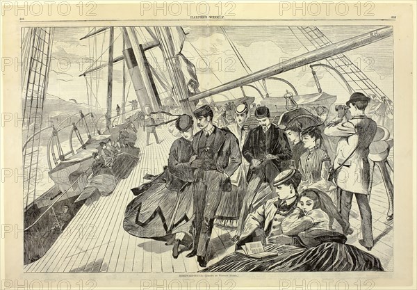 Homeward Bound, from Harper’s Weekly, 1867, Winslow Homer, American, 1836–1910, United States, Wood engraving in black on cream wove paper, 345 x 520 mm (image), 396 x 570 mm (sheet)