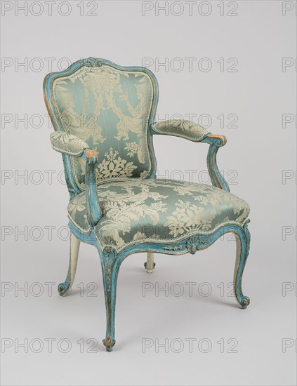 Armchair, 1768, Thomas Chippendale, English, 1718-1779, London, England, Painted oak, modern upholstery, 90.2 × 62.2 × 55.9 cm (35 1/2 × 24 1/2 × 22 in.)