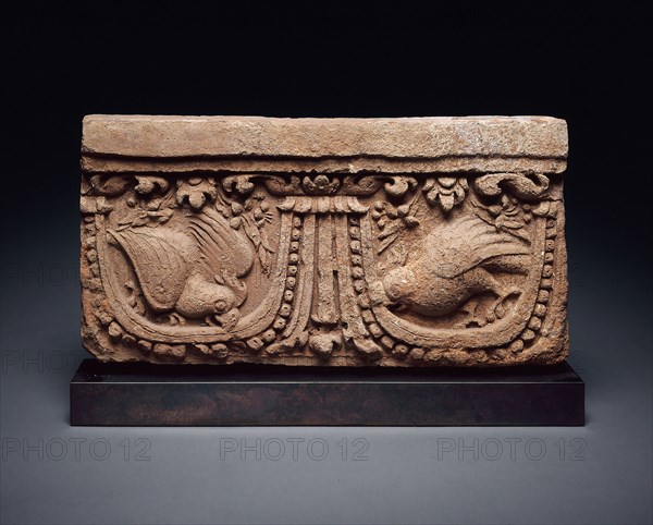 Architectural Panel with Parrots, 9th/10th century, Indonesia, Java, Java, Terracotta, 23.3 x 48.4 x 8.4 cm (9 3/16 x 19 x 3 5/16 in.)
